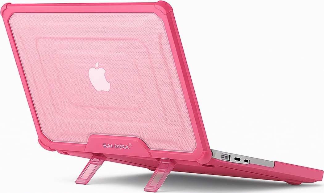 Angle. SaharaCase - Raider ProArmor Case for Apple Macbook Pro 14" (M1, M2, M3, M4, M4 Pro, M4 Max, M5, M5 Pro and M5 Max Chip) Laptops - Desert Rose.