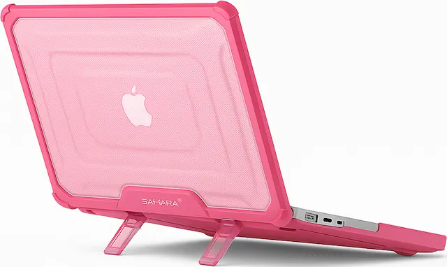 Angle. SaharaCase - Raider ProArmor Case for Apple Macbook Pro 14" (M1, M2, M3, M4, M4 Pro, M4 Max, M5, M5 Pro and M5 Max Chip) Laptops - Desert Rose.