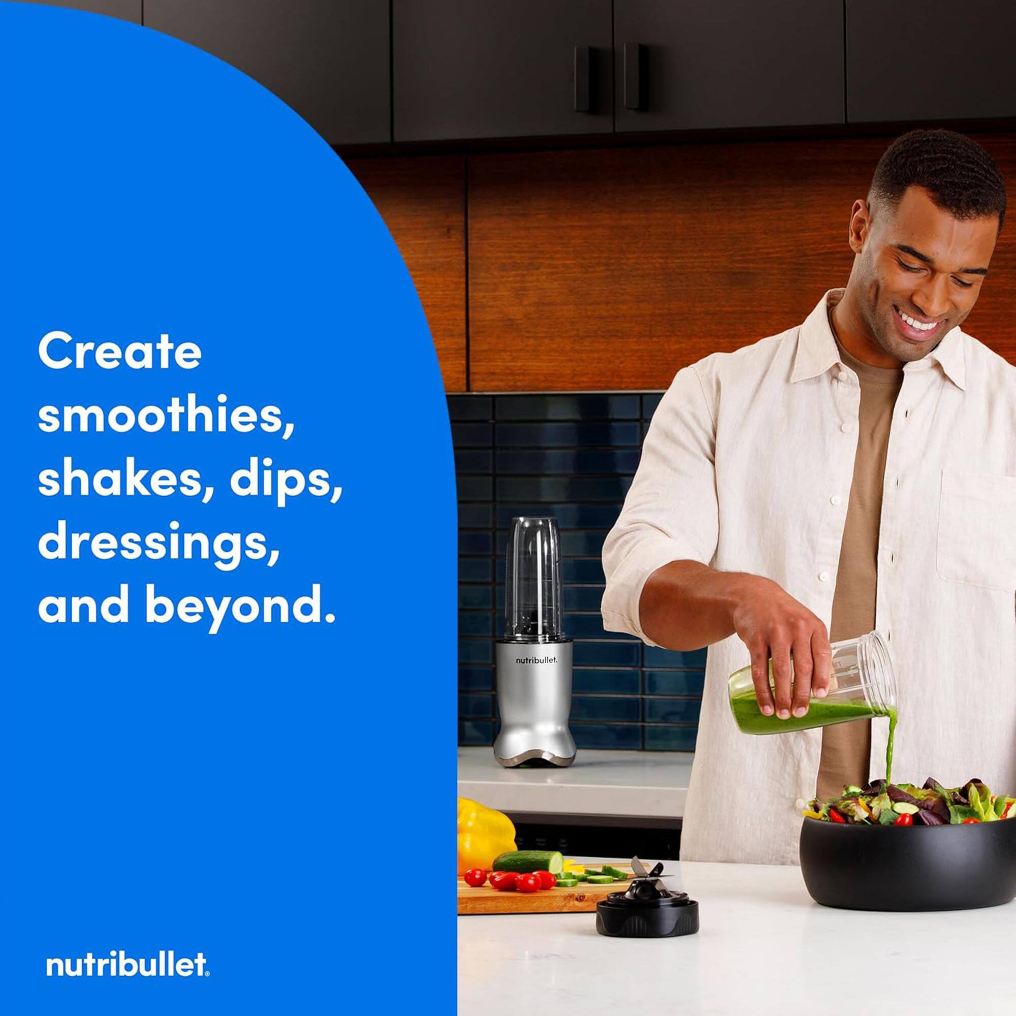 Create smoothies, shakes, dips, dressings, and beyond.  
nutribullet.