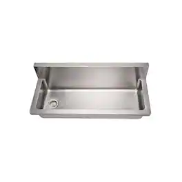 Whitehaus - Brushed Stainless Steel Commercial Single Bowl Wall Mount Utility Sink - Silver