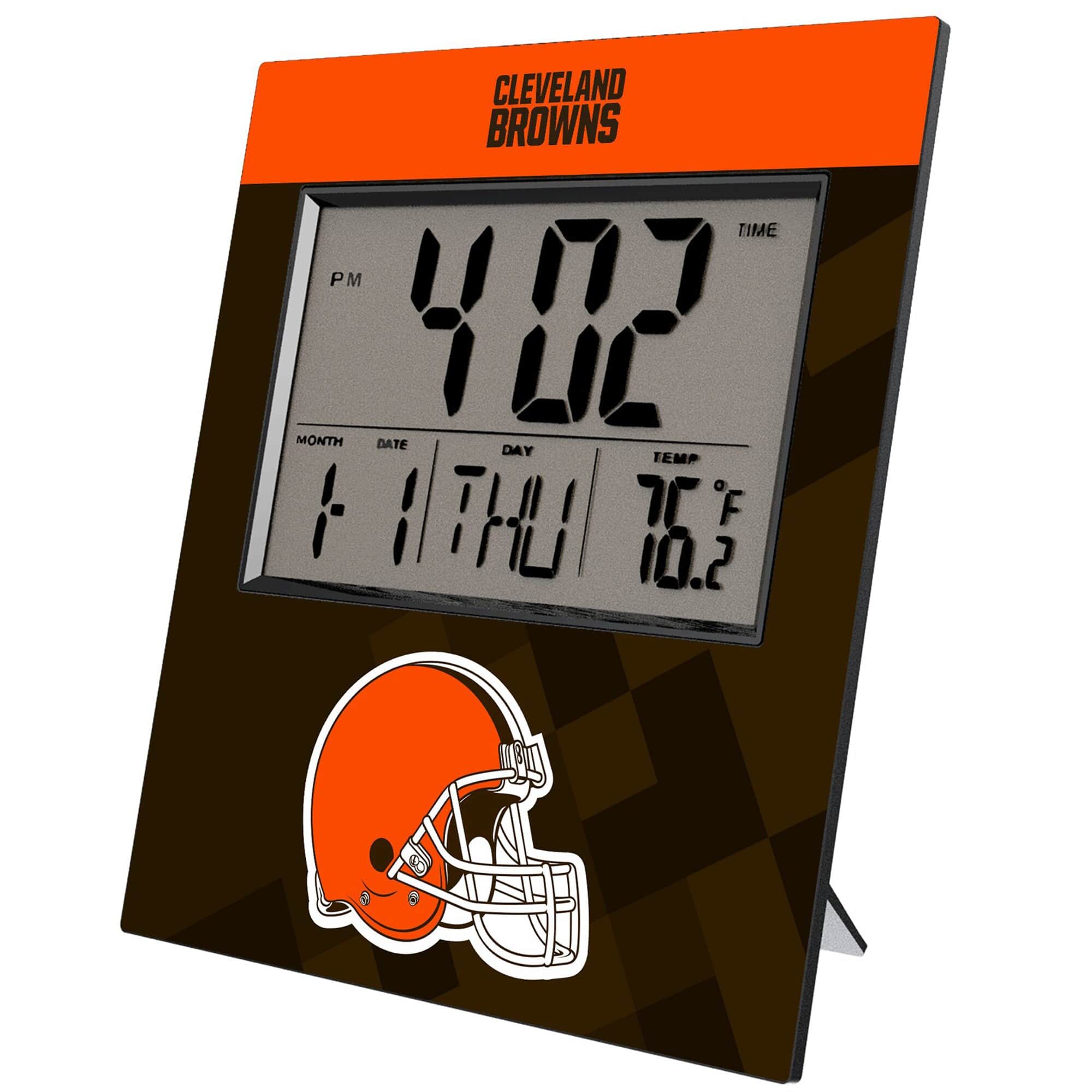 Keyscaper - Cleveland Browns Color Block Digital Desk Clock - Multicolor