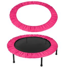 Unique Bargains - Trampoline Spring Cover, Round Small Trampoline Safety Pad, 8 Holes, 54in Oxford Cloth for Indoor/Home/Fitness - Rose Red