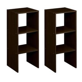ClosetMaid - Decorative Home Stackable 2-Cube Organizer Storage, Espresso (2 Pack)
