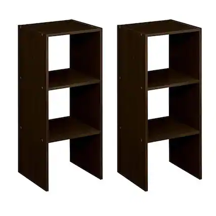 Front. ClosetMaid - ClosetMaid Decorative Home Stackable 2-Cube Organizer Storage, Espresso (2 Pack).