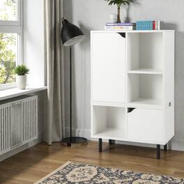 Hivvago - Customizable Storage Bookshelf with Adjustable and Stackable Compartments - White