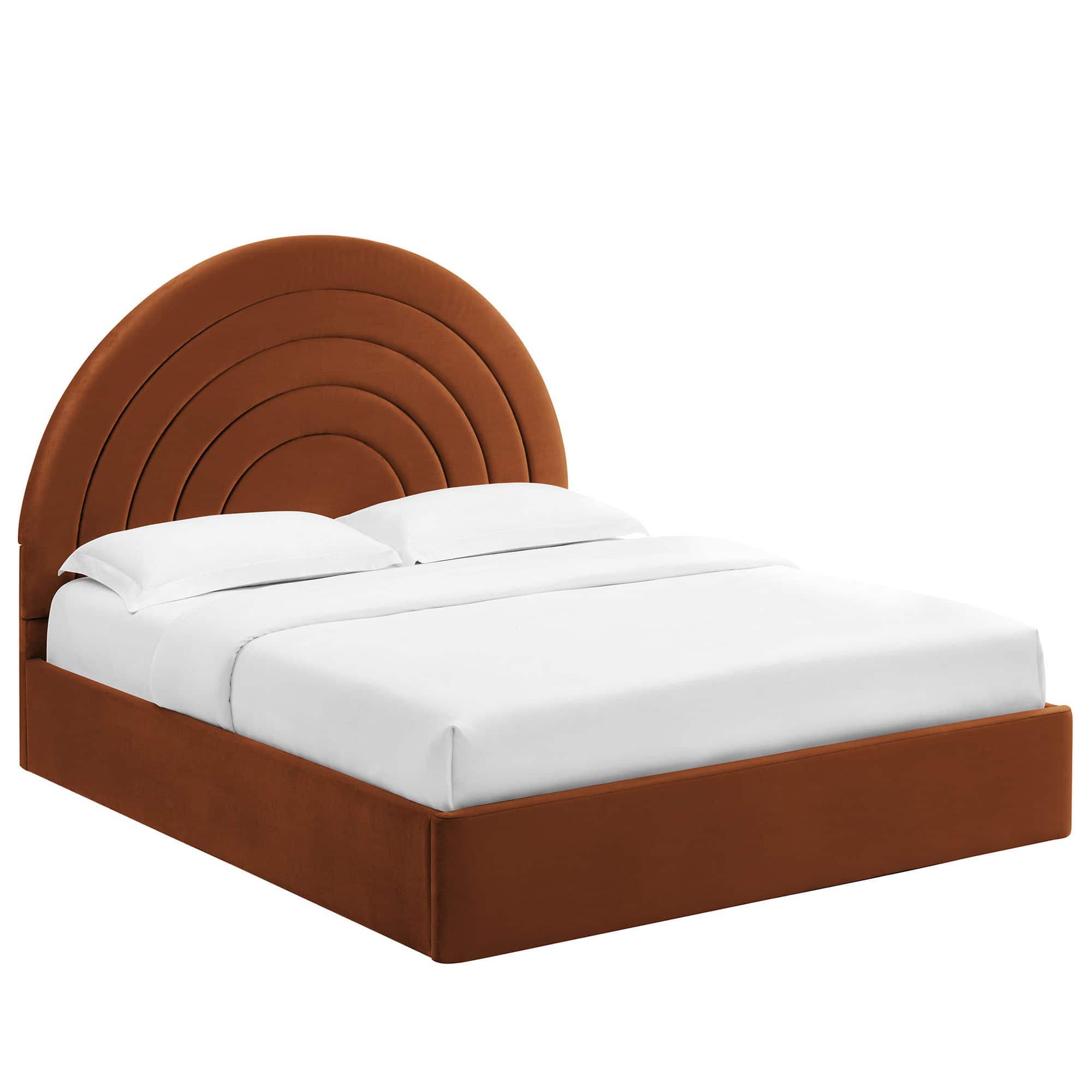 Modway - Solana Arched Performance Velvet Full Platform Bed - Brown