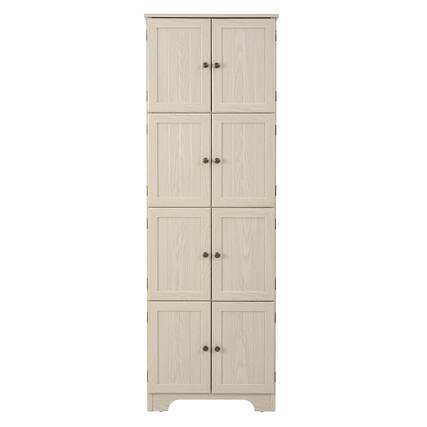 Front. TinyHomie - 72.4in Tall Storage Cabinet Tall Storage Cabinet with 8 Doors and 4 Shelves - White.