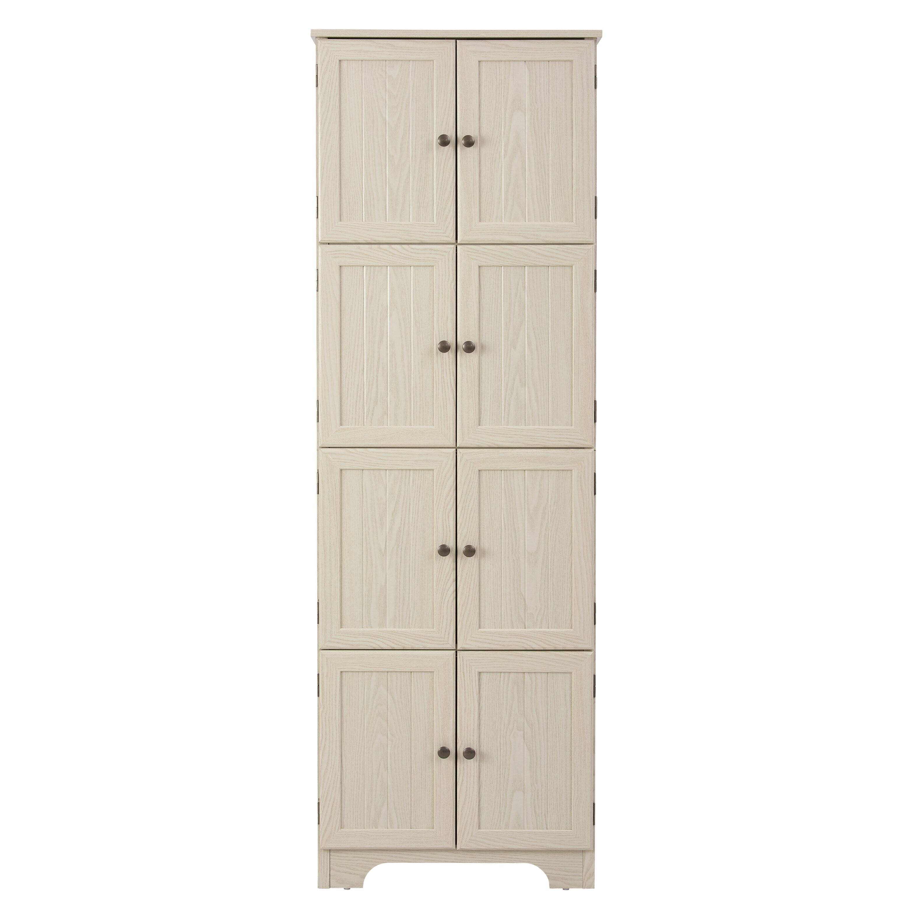 Front. TinyHomie - 72.4in Tall Storage Cabinet Tall Storage Cabinet with 8 Doors and 4 Shelves - White.