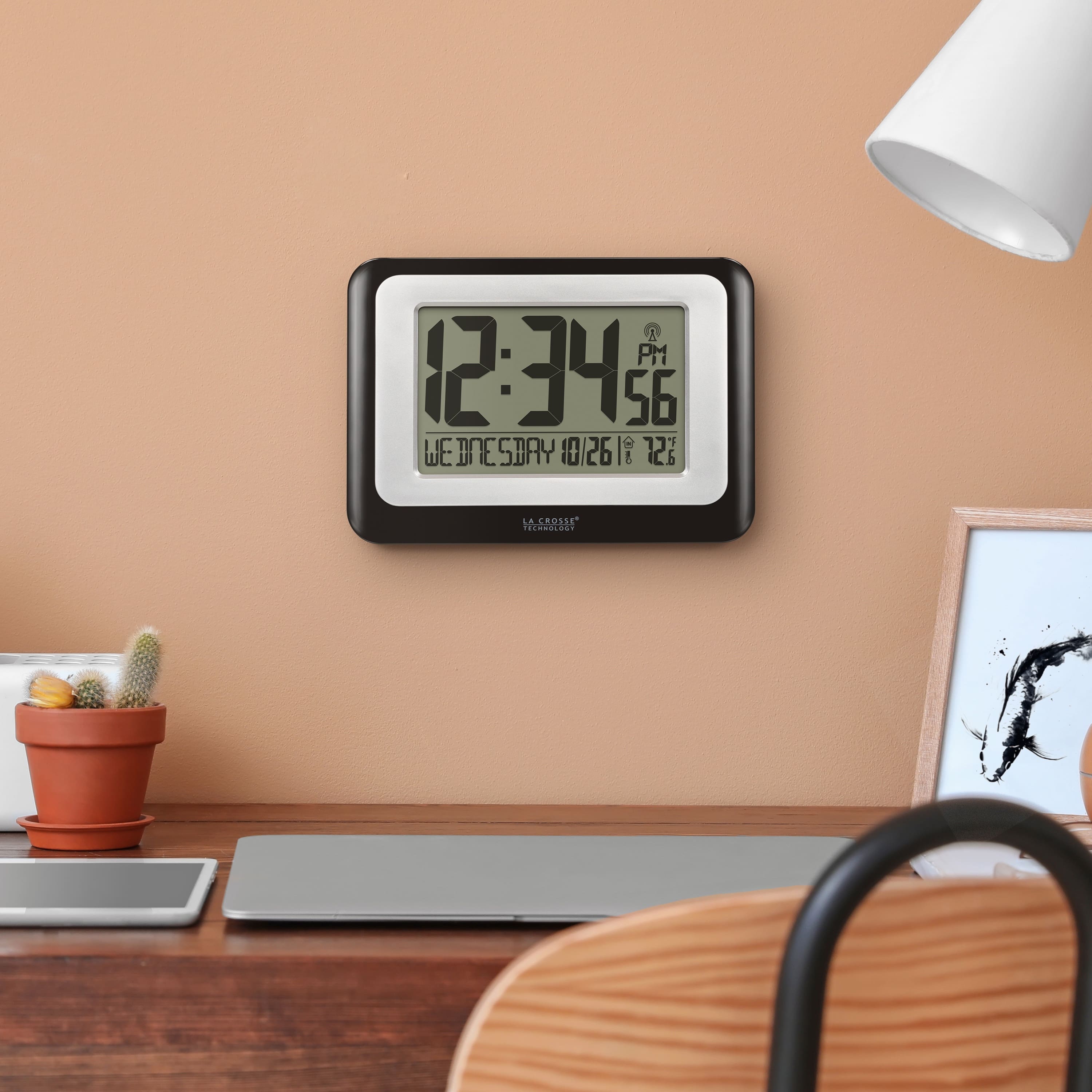 La Crosse Technology Digital Atomic Clock with Temperature Black
