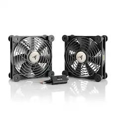 Front. AC Infinity - USB Utility Cooling Muffin Fan 120mm/4.7 in, 2 pack - Black.