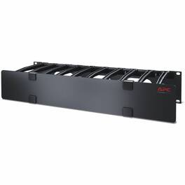 APC - NetShelter Cable Management, Horizontal Cable Manager, 2U, Single Side with Cover, 482.6 x 88.9 x 165.1 mm - Black