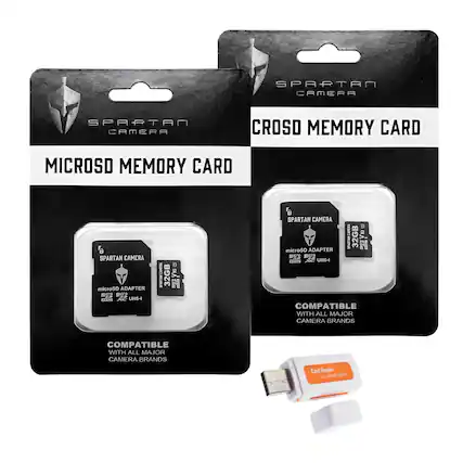 SPARTAN CAMERA
MICROSD MEMORY CARD
CROSSD MEMORY CARD
SPARTAN CAMERA microSD ADAPTER micro XC UHS-I
32GB
COMPATIBLE WITH ALL MAJOR CAMERA BRANDS
Card Reader ALL IN ONE USB3.0
