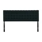 Front. CorLiving - Valencia Square Tufted Upholstered King Headboard - Blue.