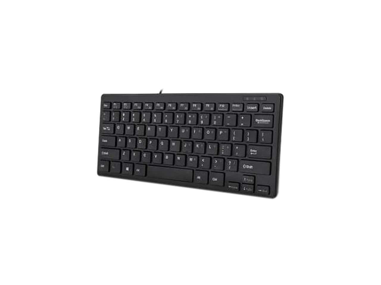 Adesso - Slimtouch Mini Usb Keyboard , Space Saving 11.25 Wide, 78 Keys With An Em - Black