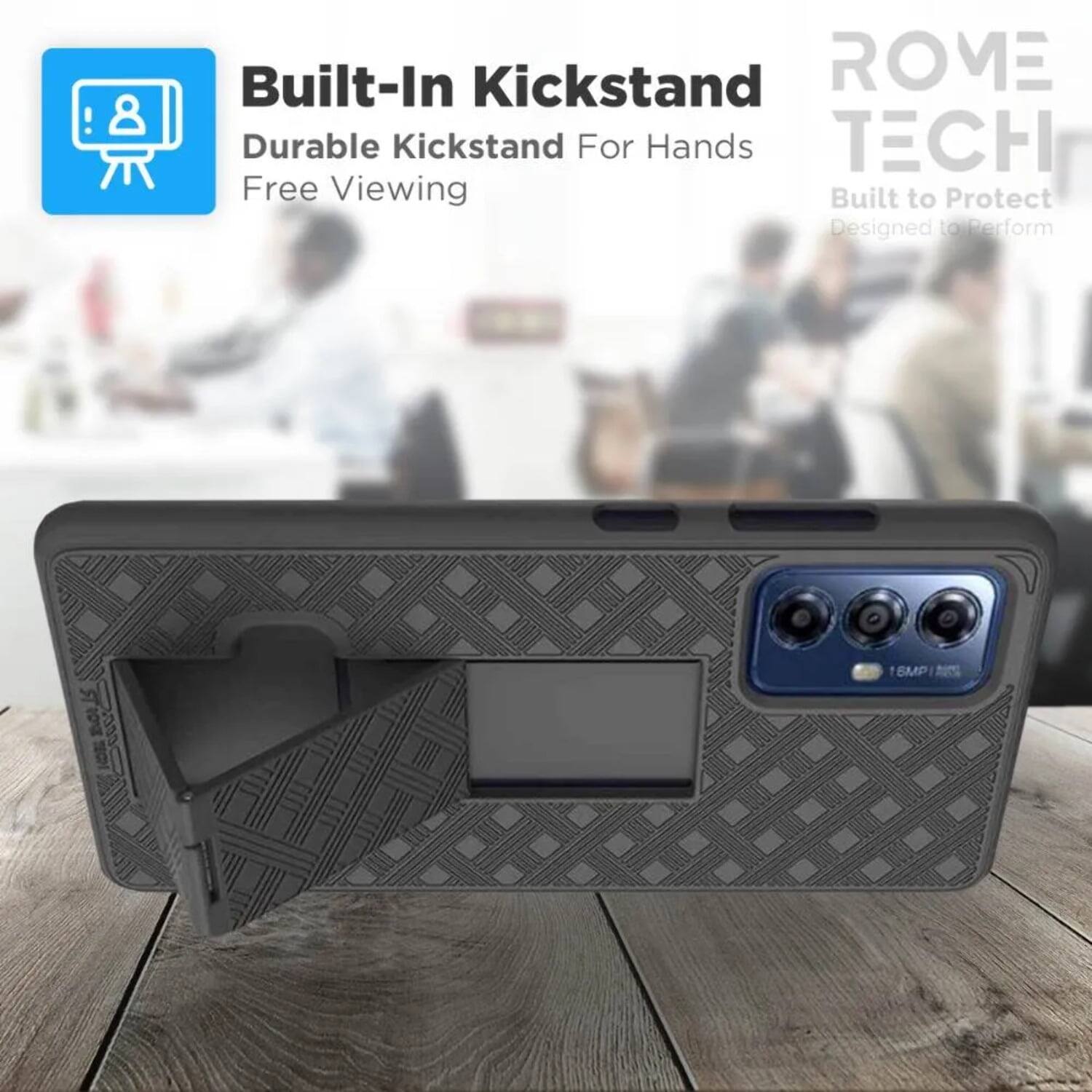 Built-In Kickstand  
Durable Kickstand For Hands  
Free Viewing  

ROME TECH  
Built to Protect  
Designed to Perform  

16MP