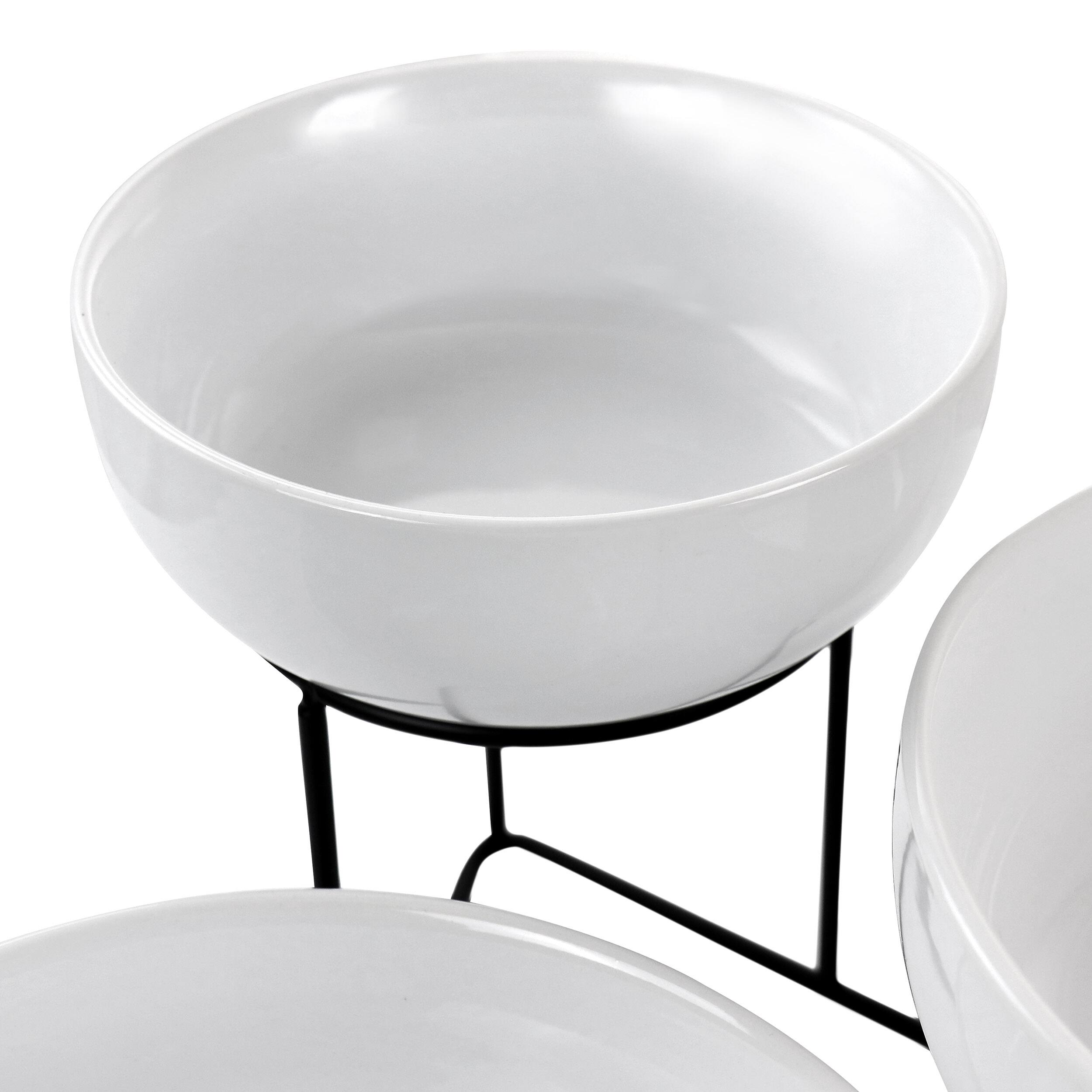 Alt View 8. Gibson - Gibson Elite 4 Piece Bowl Set with Metal Rack - White.