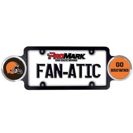 PRORUN - Cleveland Go Browns Automotive License Plate Frame with Team Badges - Multi