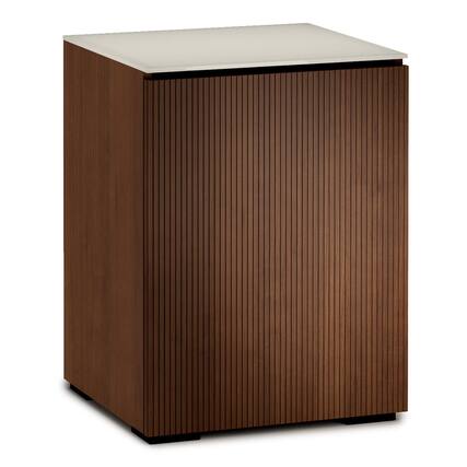 Front. Salamander Designs - Salamander Designs Chameleon Collection Manhattan 317 AV Cabinet (Medium Walnut Doors and Sides, Matte Taupe Glass Top) - Taupe/Walnut.