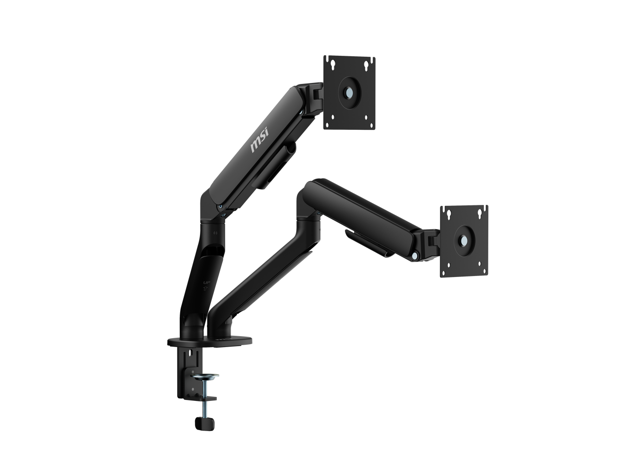 Alt View 2. MSI - MSI MAG MT101D - Dual Monitor Stand, 17-32" 22 lbs, VESA, Gas Spring, Clamp/Grommet, Quick Release - Black - Matte Black.