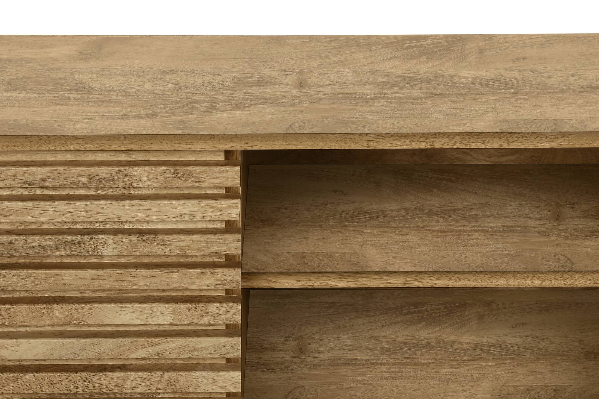 Alt View 4. Spaco - Spaco Modern TV Stand up for 65" TVs, 71” Wide Media Console, Laminate Storage Cabinet, Sliding Doors for Living Room - Walnut.