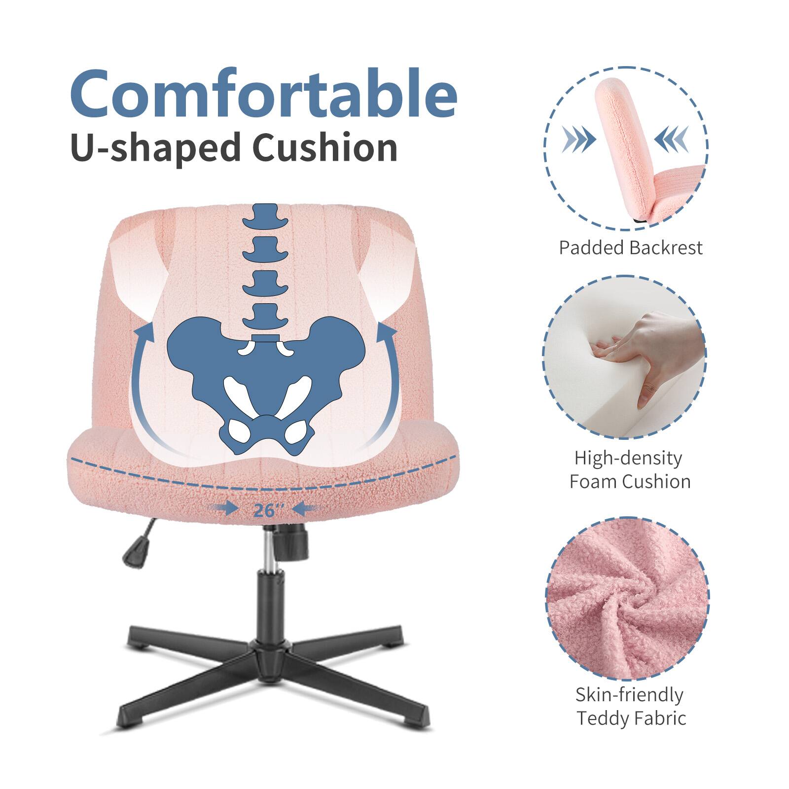 Comfortable U-shaped Cushion  
Padded Backrest  
26" High-density Foam Cushion  
Skin-friendly Teddy Fabric