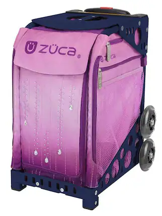 Front. Zuca - Zuca Velvet Rain Sport Bag and Navy Frame with Flashing Wheels - Navy.