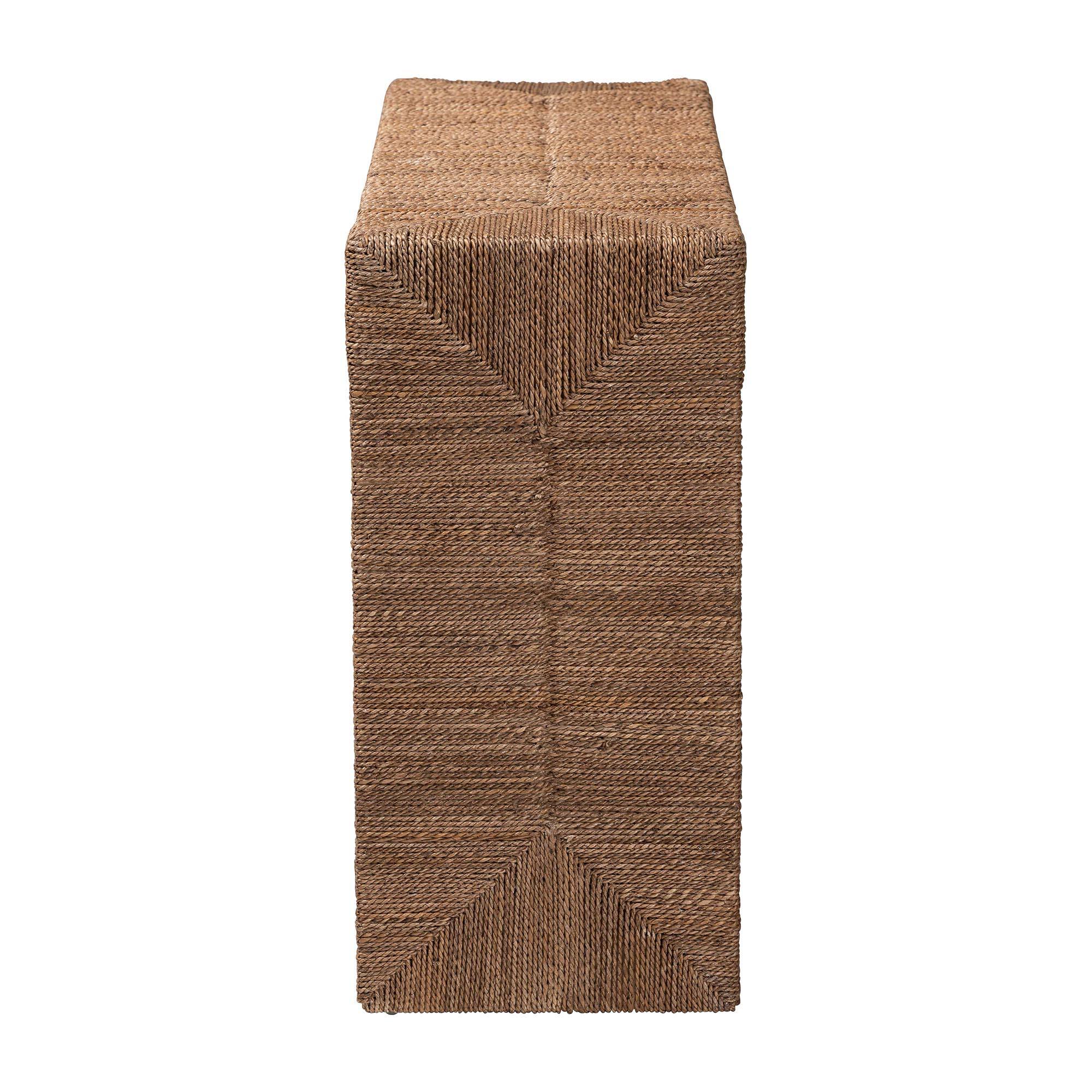 Left. bali & pari - Liza Bohemian Seagrass Console Table - Natural Seagrass.