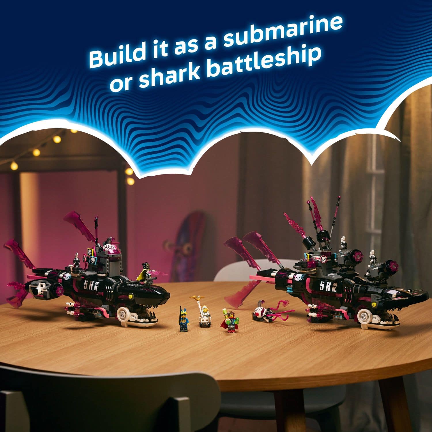 Build it as a submarine or shark battleship