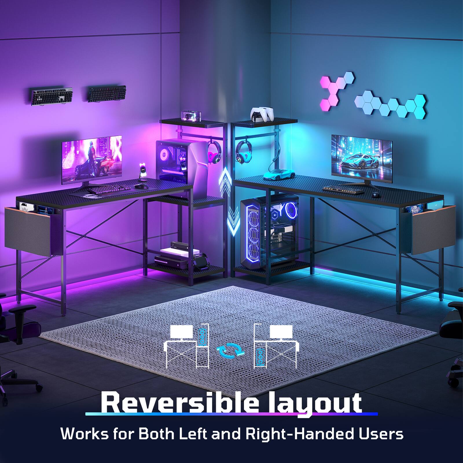 Reversible layout  
Works for Both Left and Right-Handed Users
