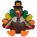 Front. Northlight - Pre-Lit Pilgrim Turkey Inflatable Thanksgiving Outdoor Yard Decoration - 6' - Multi.