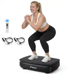 MERACH - Vibration Plate Exercise Machine, Whole Body Workout, Lymphatic Drainage and Fitness - Black