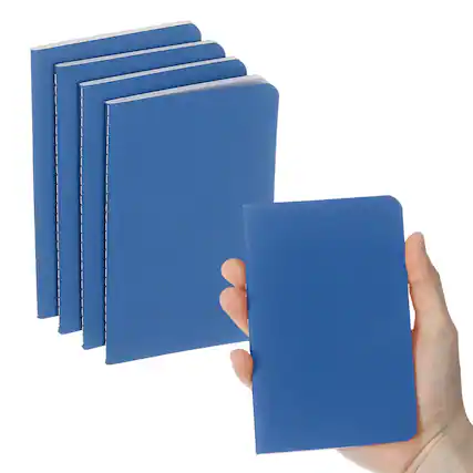 Front. Unique Bargains - 4pcs A6 Notebook, Mini Pocket Kraft Memo Notepads Lined Sketchbook 3.5x5.5 Inch 30 Sheets for Office Travel - Dark Blue.