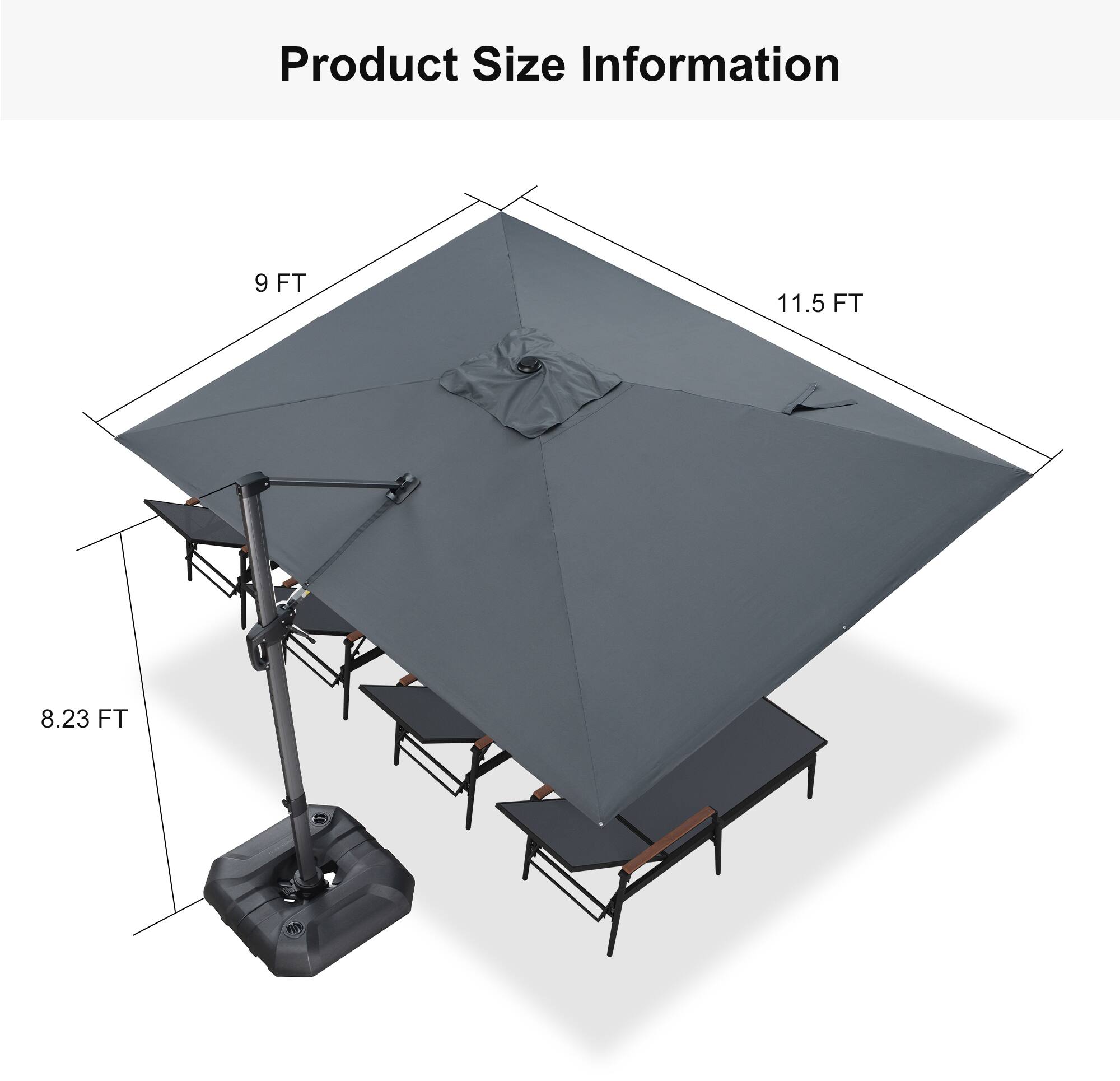 Product Size Information  
9 FT  
11.5 FT  
8.23 FT