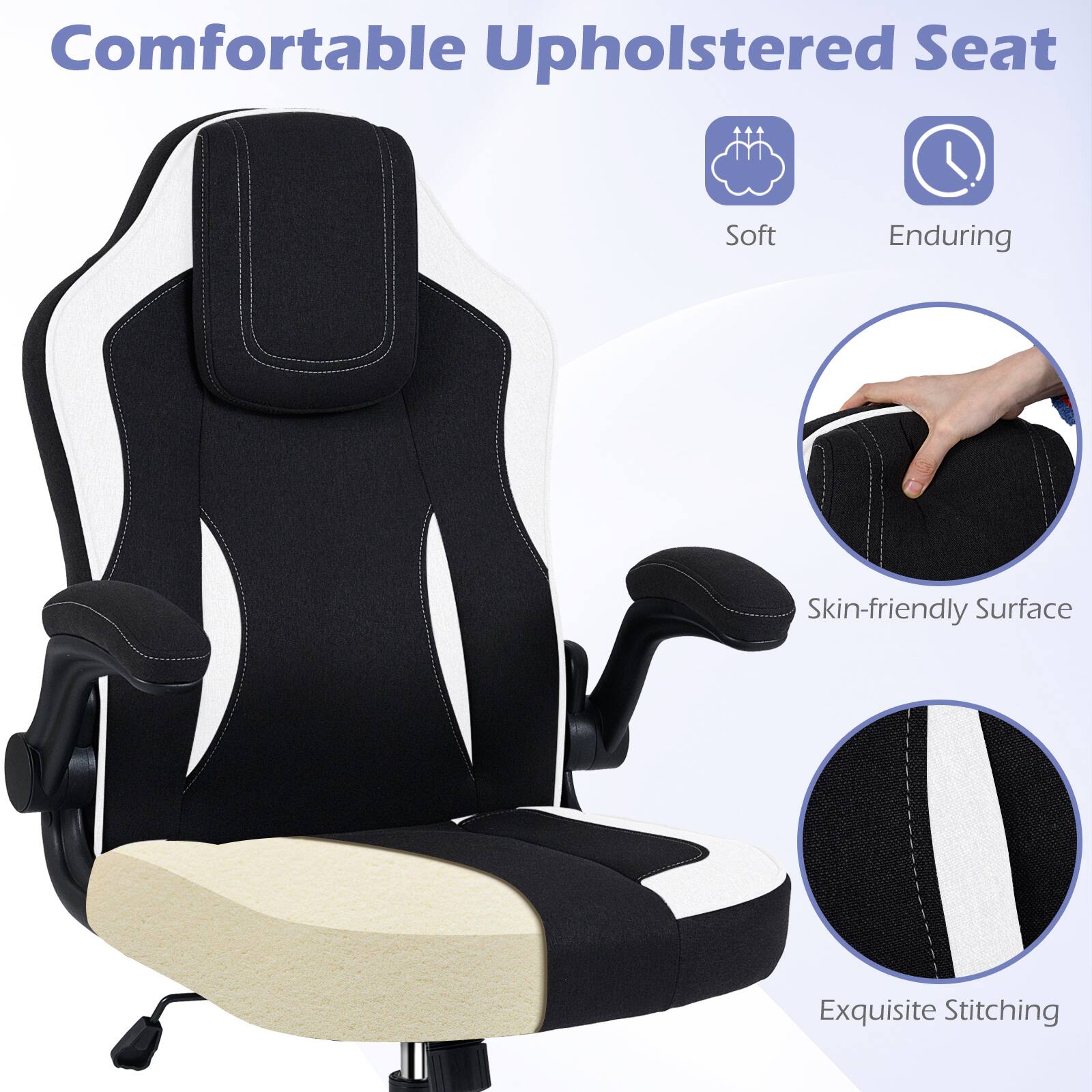 Comfortable Upholstered Seat

- Soft
- Enduring
- Skin-friendly Surface
- Exquisite Stitching