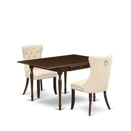 East West Furniture - 3 Piece Dining Table Set - Red