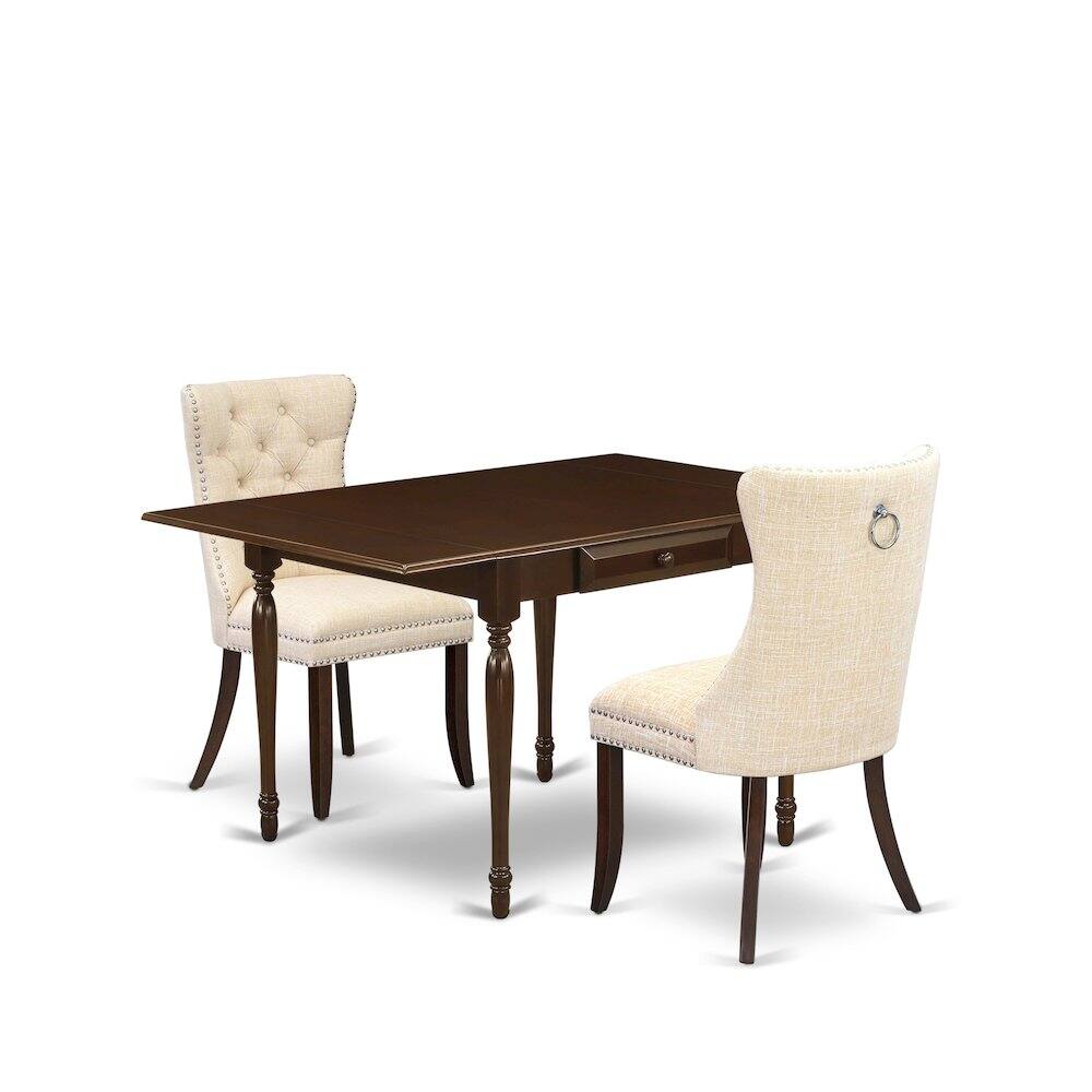 East West Furniture - 3 Piece Dining Table Set - Red