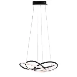 Jonathan Y - Alexia 25" Abstract Integrated LED Metal Adjustable Pendant - Black