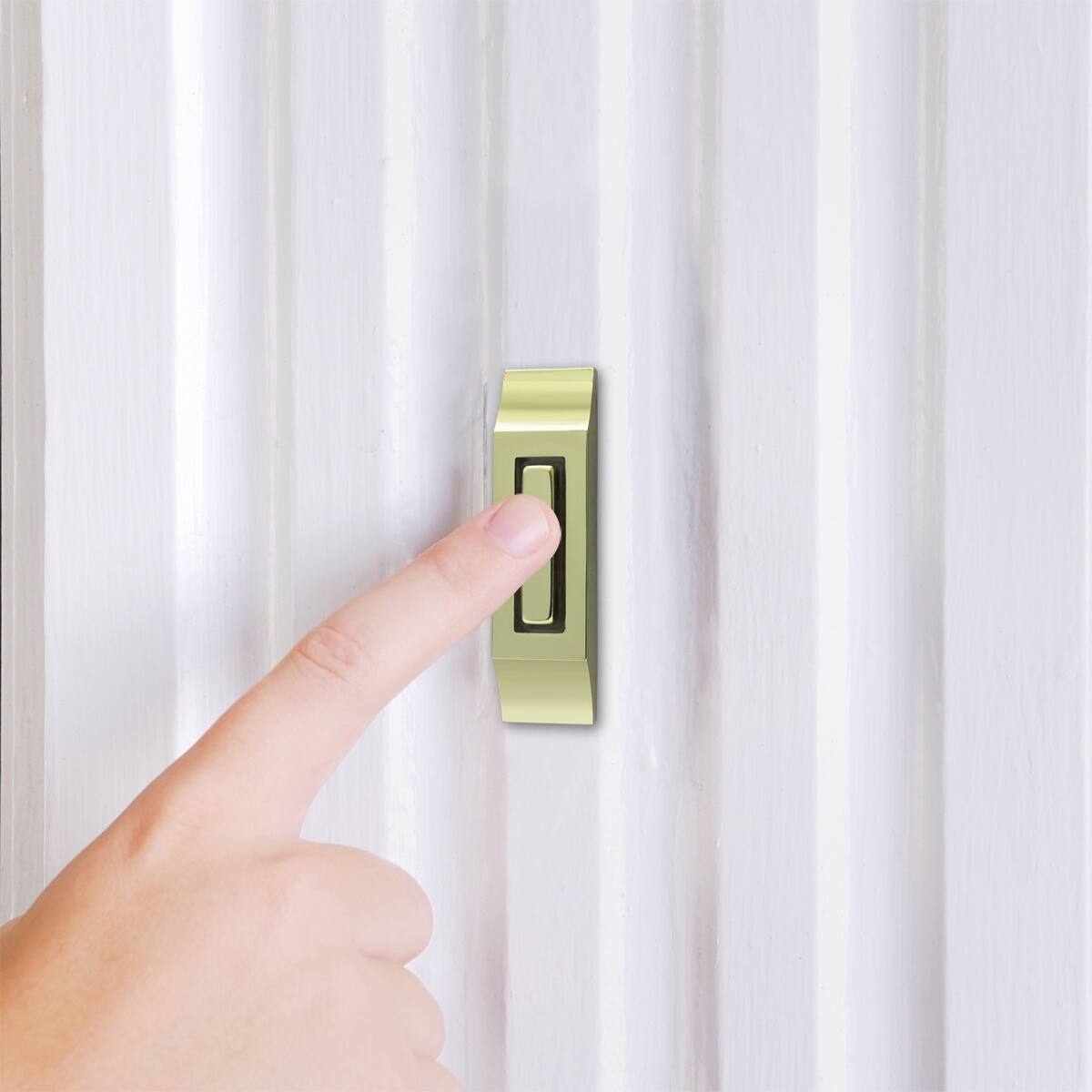 Alt View 1. IQ America - IQ America Contemporary Polished Brass Lighted Pushbutton Doorbell - Brass.