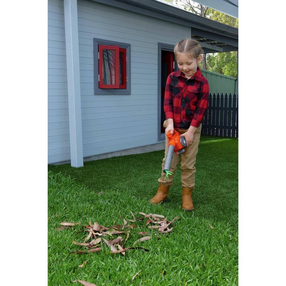 Alt View 2. Husqvarna - 125B Plastic Toy Leaf Blower with Light-Up Engine for Ages 3 and Up - Orange/Gray.