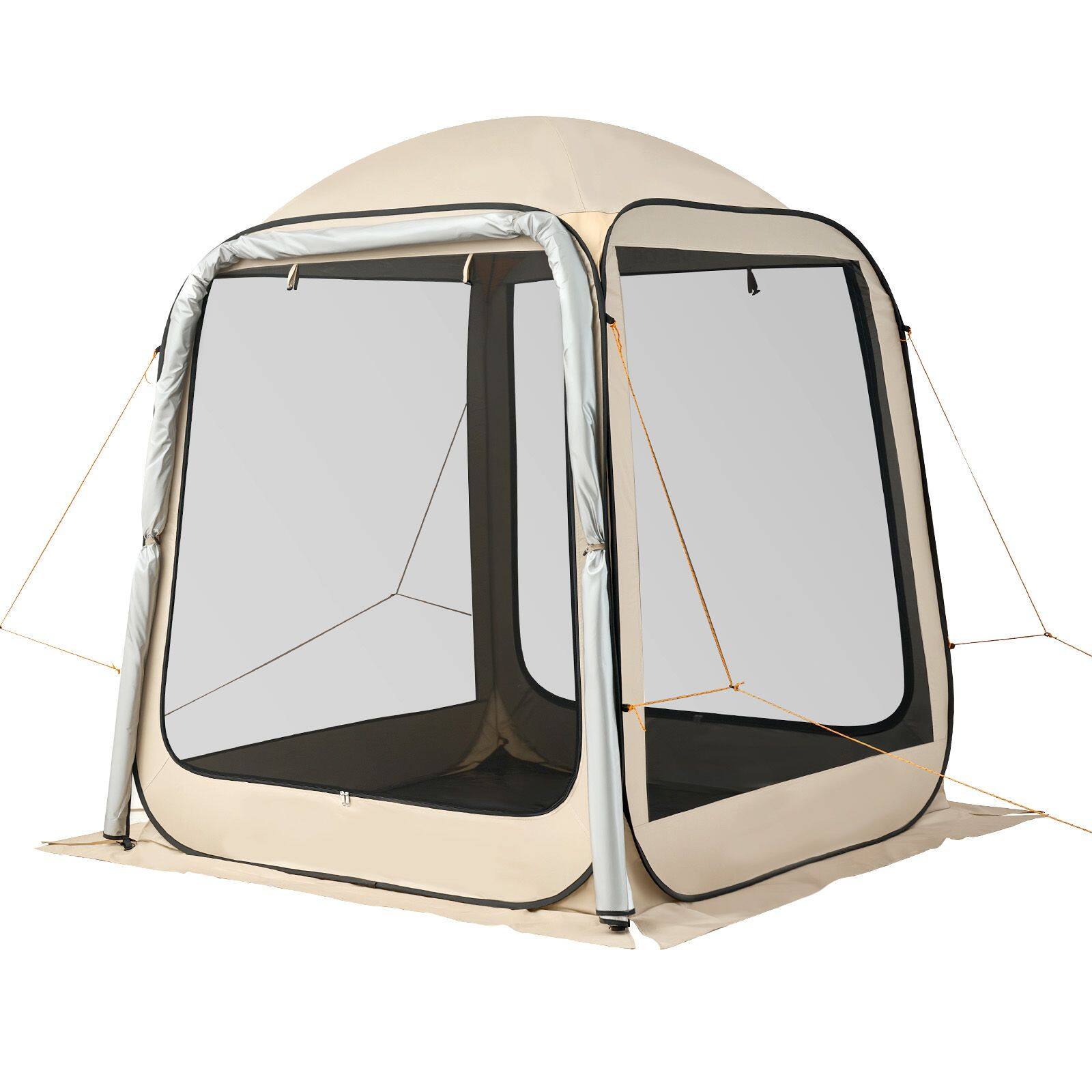 Alt View 5. Loheer - Loheer Screen House Tent 6x6 ft Pop Up SUV Tailgate Canopy - Beige.