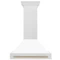 ZLINE Autograph Edition - 36 inches - Externally Vented - Wall Range Hood - Satin Stainless Steel with White Matte Shell