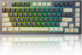 Wikistore - RT80 Rapid Trigger Hall Effect Magnetic Keyboard, 8K Polling Rate,RGB Backlit,Hot Swap,Adjustable Actuation Wireless - Black