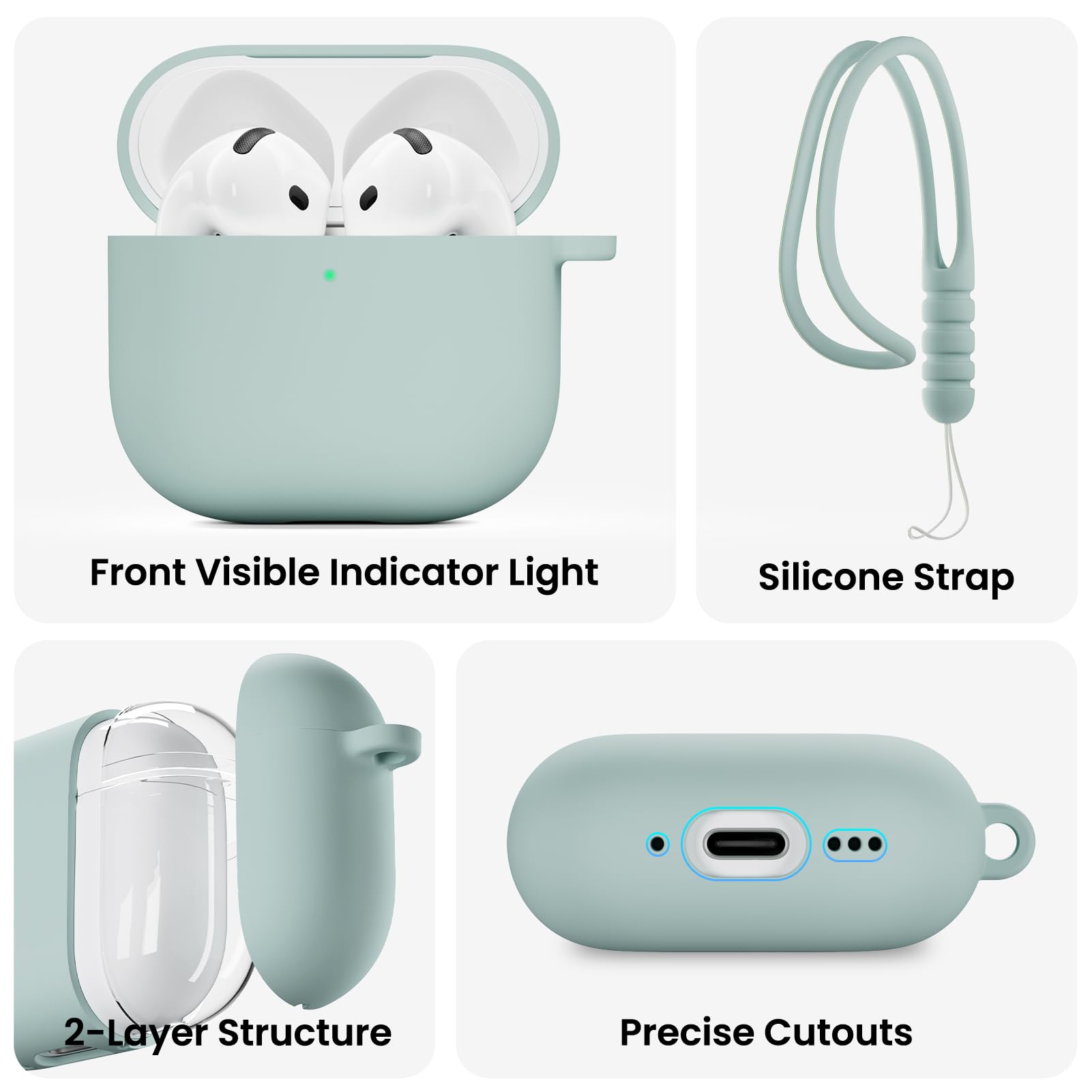 Front Visible Indicator Light  
Silicone Strap  
2-Layer Structure  
Precise Cutouts
