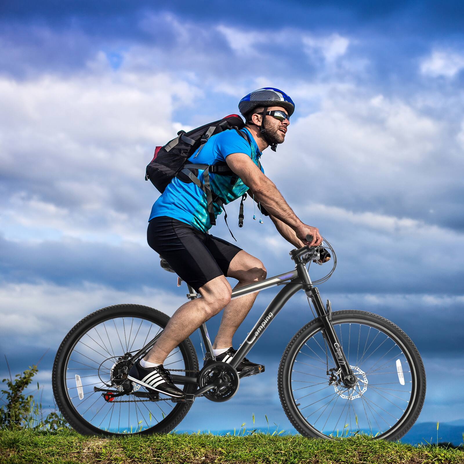 Alt View 4. Winado - 26 inch Mountain Bike for Adults, 21 Speed Lightweight Aluminum Alloy Frame - Black&Blue.