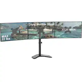Cedar Assembly - Triple Monitor Stand Mount Free Standing 3 For Computer Screens Up To Heavy Duty Fully Adjustable Arms Each - Default