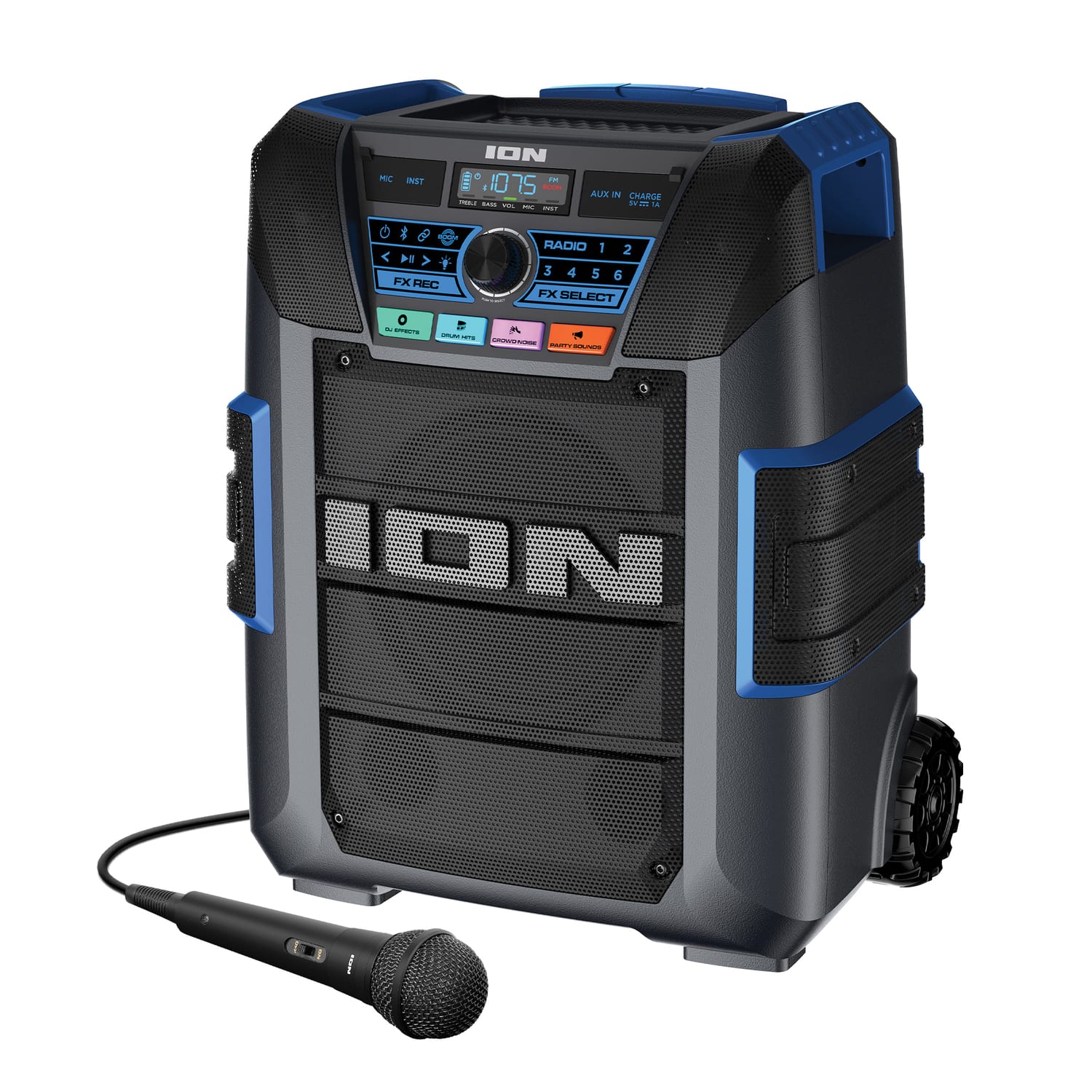 IONI - Ion Ipa150x Explorer Xl Portable Bluetooth All-weather Speaker With Microphone, Stereo-link, And Premium 5-speaker Sound - Black