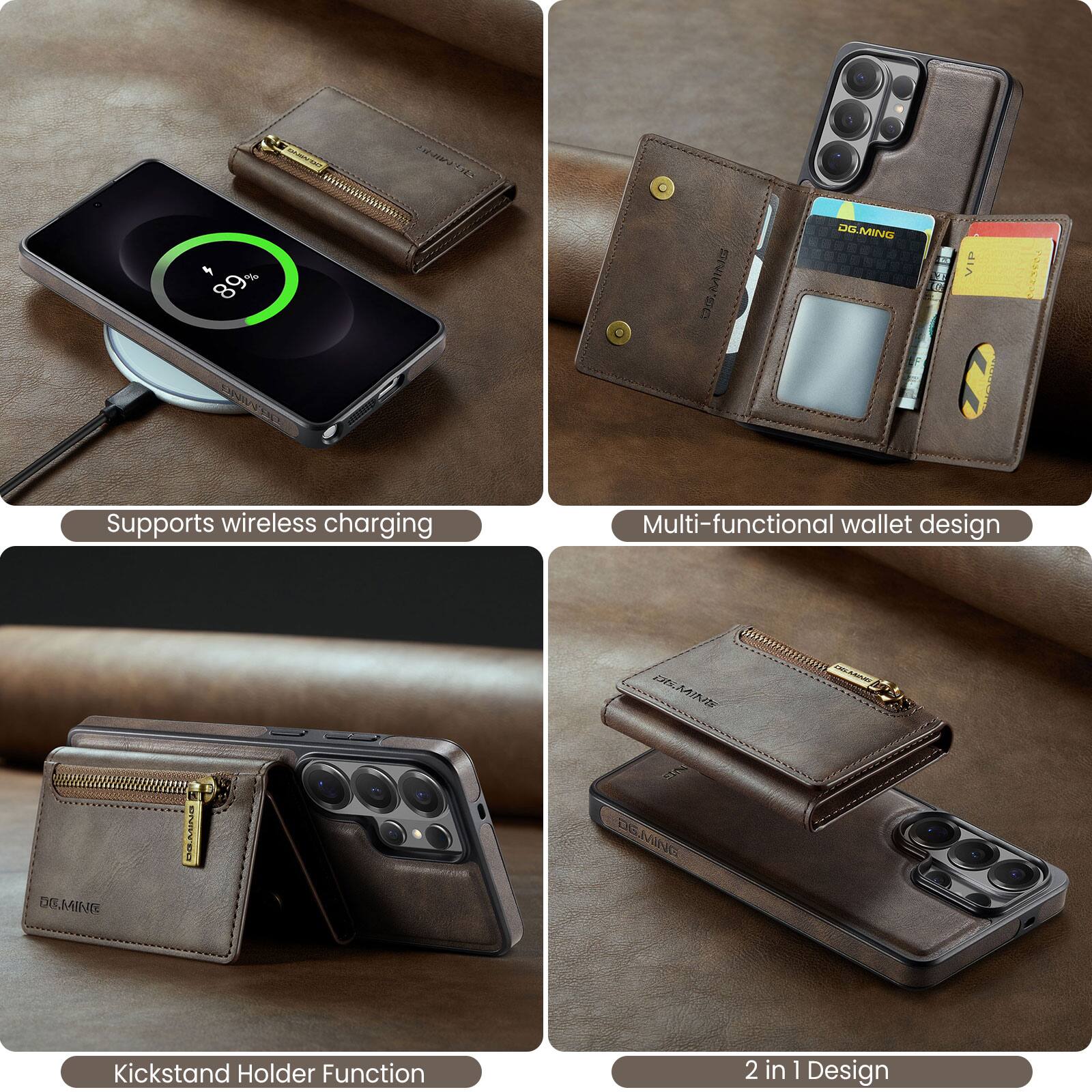 Fae N 4 9% et 89 CV SHIRD TNG N DO.MINC VIP

F2 Supports wireless charging
Multi-functional wallet design
Kickstand Holder Function
2 in 1 Design