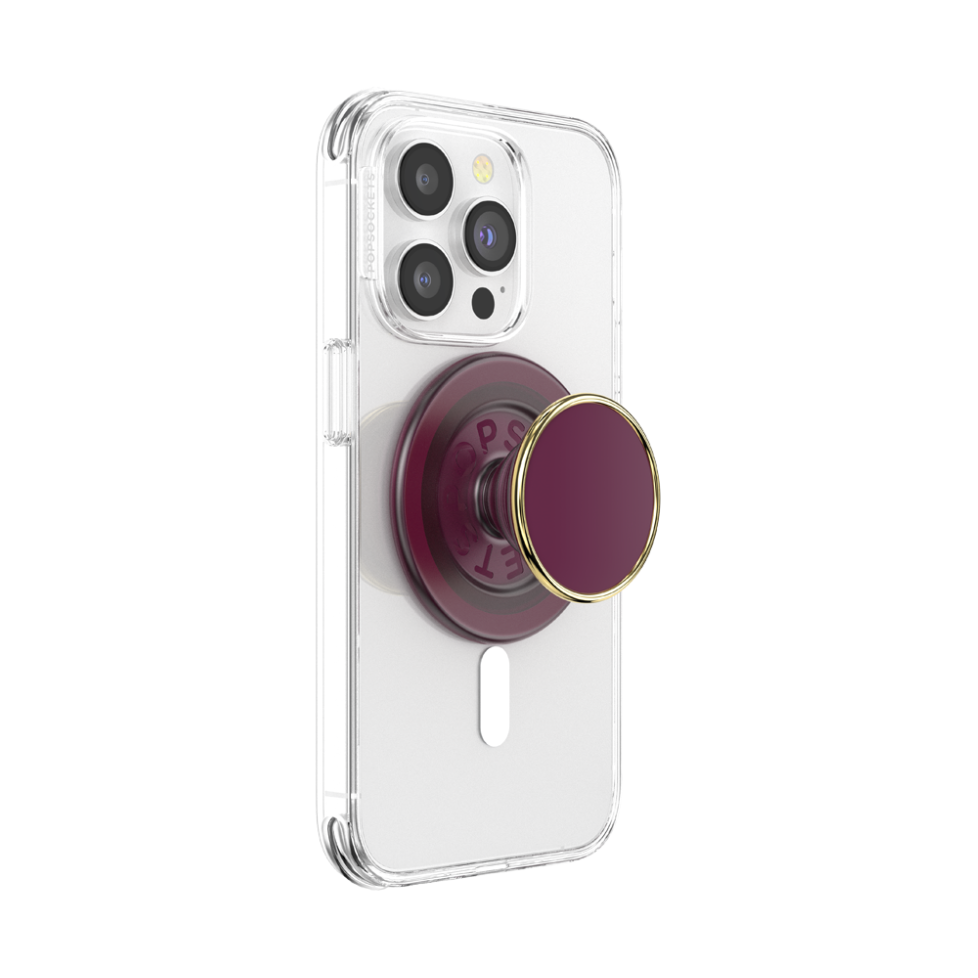 Alt View 2. PopSockets - MagSafe PopGrip Universal Magnetic Grip & Stand with Adapter Ring for Cell Phones - Red Red Wine Enamel.
