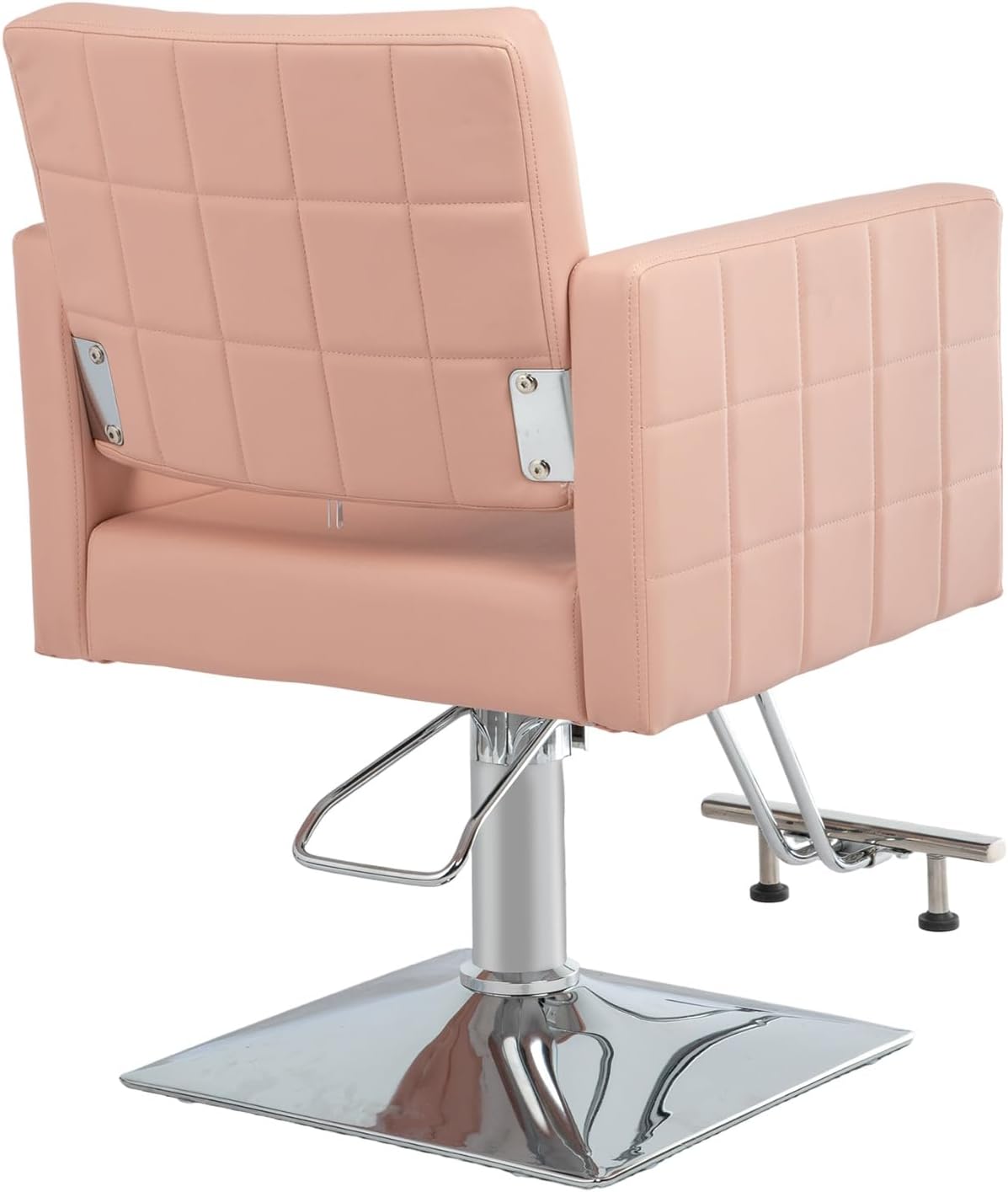 Left. Winado - Heavy Duty Hydraulic Barber Chair Hair Salon 360° Swivel Chair with Stainless Steel Footrest for Beauty Spa Hair Styling - Pink.