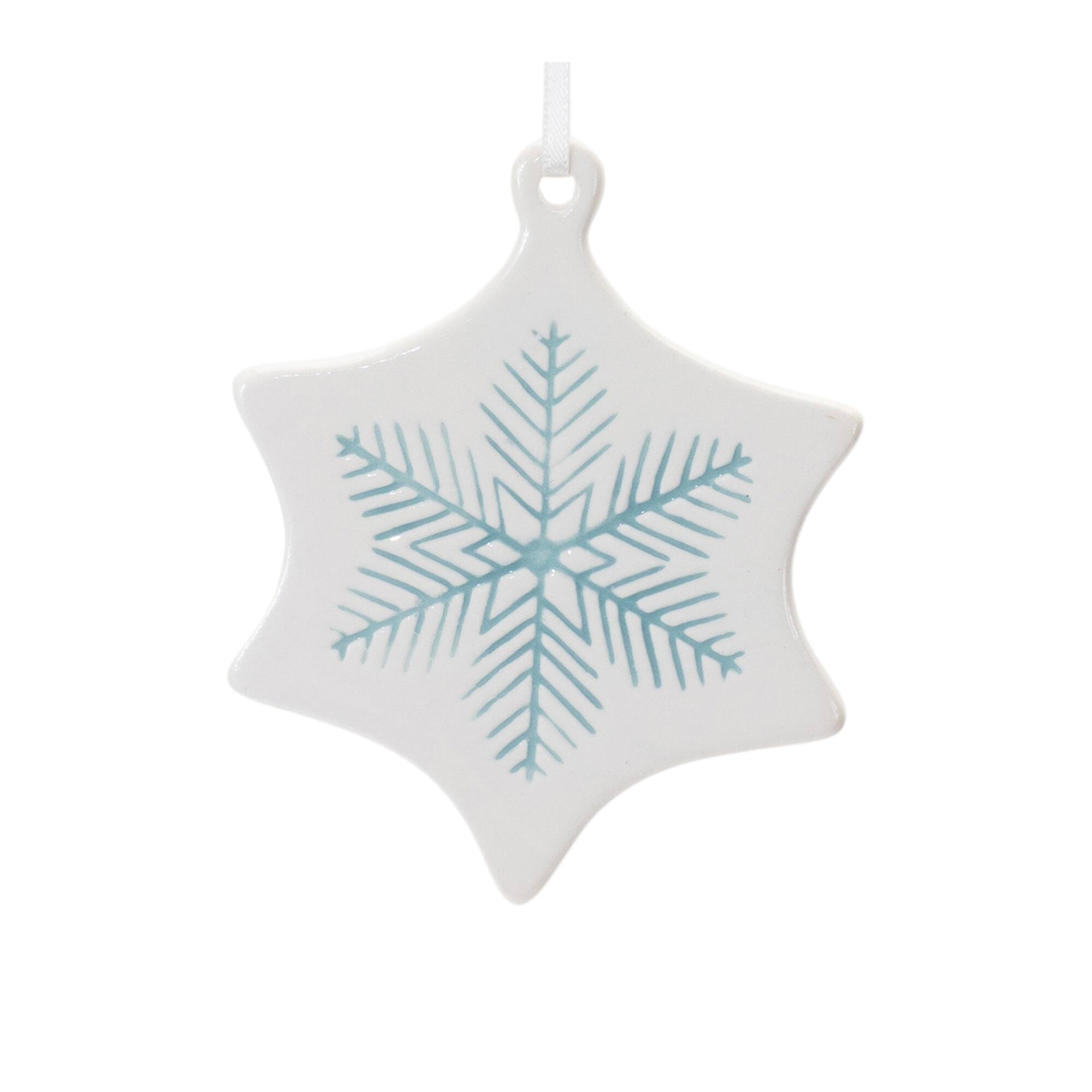 Alt View 2. BreeBe - Etched Ceramic Tree Ornament (Set of 24) - Red, Blue, White.